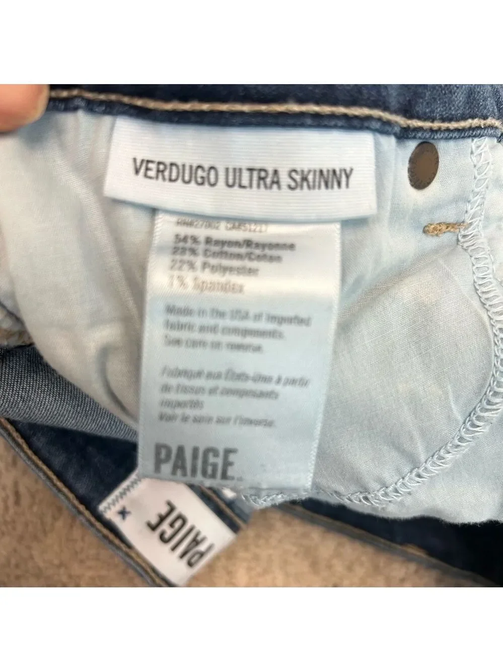 Paige distressed Verdugo Ultra Skinny Jeans Sz 29